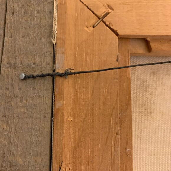 Original‎ Oil Painting Snowy Landscape Country Barn Sky Wood Frame 14x17 - Picture 7 of 11